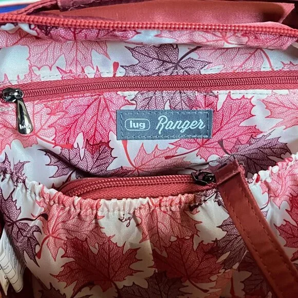 LUG Ranger Crossbody and Matching Wallet Rosewood and Maple Cream Inside - Picture 12 of 16